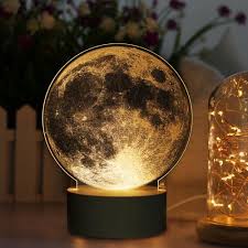 Lafgur Acrylic 3d Led Moon Nightlight Levitating Moon Lamp Diy Bedside Lamp Touch Control Usb Charging For Unique Holiday Gifts Room Decor Night Light Offi Bedside Lamp Lamp Night Light