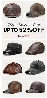 Mens Warm Leather Cap Hat Collection Cap Outdoor Mensfashion Mens Fashion Accessories Bags Mens Leather Hats Leather Cap