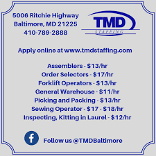 Baltimore Md Jobs Warehouse Jobs Applynow Friday Facts