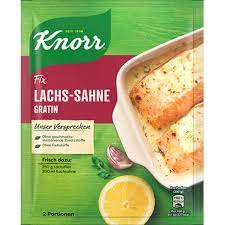 Zwiebel schälen und fein würfeln. Knorr Fix Lachs Sahne Gratin 2 17