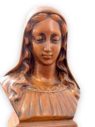 1969 HOLLAND CERAMICS BUST VIRGIN MARY THE MADONNA BROWN 7 INCH EUC