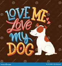 Love my dog lettering 01 stock illustration. Illustration of drawing -  129726380