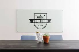 Generate A Realistic And Professional Mockup With Your Logo Design On The Wall Of Company S Meeting Room Glass Sig Room Signage Meeting Room Meeting Room Table