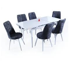 evform yakut 6 kisilik beyaz ahsap ayakli acilir yemek mutfak masa sandalye takimi ev dekoru sandalye furniture
