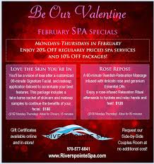 Celebrate Valentine S In Estes Park Enjoy Spa Specials All Month Long At Riverspointe Spa Es Spa Specials Valentine Spa Email Marketing Design Inspiration