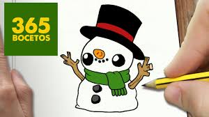 Muñeco De Nieve Para Colorear Kawaii