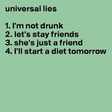 Just a friend is a song written, produced and performed by american hip hop artist biz markie. Universal Lies 1 I M Not Drunk 2 Let S Stay Friends 3 She S Just A Friend 4 I Ll Start A Diet Tomorrow Post By Avant Garde On Boldomatic
