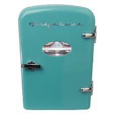 Frigidaire 0 3 Cu Ft 6 Can Retro Mini Fridge In Blue Efmis129 Blue The Home Depot Retro Fridge Retro Refrigerator Retro Home