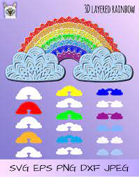 Download 3d Layered Rainbow Mandala Svg Zentangle Papercut 997051 Cut Files Design Bundles