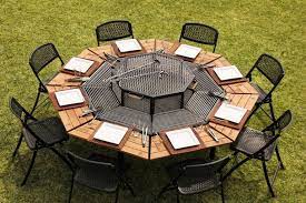 Maybe you would like to learn more about one of these? This Tricked Out Fire Pit Is A Grill And Dining Table In One