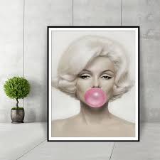 Marilyn monroe wall art decor. Marilyn Monroe Bubble Gum Poster Art Canvas Poster Room Decor Wall Art Canvas Painting Decoration Pictures Painting Calligraphy Aliexpress