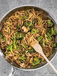 With Just A Few Ingredients You Can Make These Easy And Delicious Mushroom Broccoli Stir Fry Noodles For A Fast Weeknig Mushroom Broccoli Food Broccoli Recipes