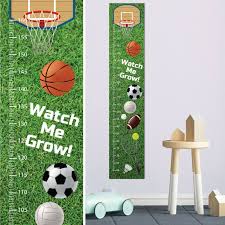 Sports Growth Chart Wall Decal Kids Room Growth Chart Wall