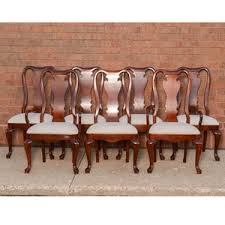 Thomasville collectors cherry dining room banquet table queen ann. Lot Art Vintage Queen Anne Style Cherry Dining Chairs By Thomasville