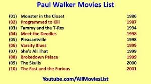 Entrano ed escono senza lasciare alcuna traccia dietro di loro. Paul Walker Movies List Youtube