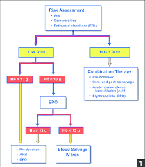 flow chart of perioperative blood management strategies used