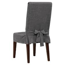 Dining room chair slipcovers parsons chair covers sets stretch dining chair covers removable kitchen chair covers chair protector covers dyfunhomehecor 4.5 out of 5. Textured Linen Short Dining Room Chair Slipcover Slate Gray Sure Fit Dining Room Chair Slipcovers Slipcovers For Chairs Dining Room Chair Covers