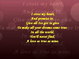 My brother and i had a radio and every night we'd share, waves from luxembourg that came through the air. I Cross My Heart Lyrics Youtube