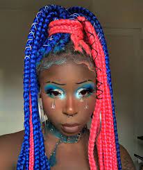 Chade Amour 2x Ez X Rainbow Braid 54 Rainbow Braids Box Braids Hairstyles Braided Hairstyles