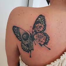 Butterflytattoo Butterflies Butterfly Flowerstattoo Skull Skulltattoo Skulls Tattoedgir Skull Butterfly Tattoo Rose Tattoos For Women Skull Face Tattoo