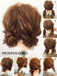 Below you can find tons of creative ideas for styling casual, chic and just cool updos for short hair. Cute Short Curly Updo Hair Styles Long Hair Styles Short Hair Styles