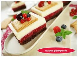 Ein cremiger puddingkuchen mit keksen ganz ohne backen. Beerige Butterkeks Schnitten Tanja S Glutenfreies Kochbuch