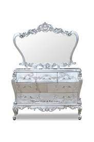 Gryphon Reine Chest Of Drawers Mirror Silver Leaf Shabby Chic Dresser Rococo Furniture Shabby Chic Furniture