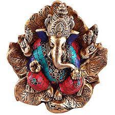 Amazon Com Unique Ganesh Statue Perfect Gifts From India Handmade Brass Turquoise Ganesha Ganpati Vinayak Elephant Lord Ganesh Statue Hindu Deities Ganesha