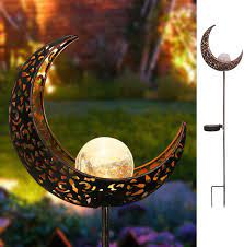 Solar lights outdoor butterfly lights garden decorative solar stake lights with butterflies decor powered waterproof for garden yard pathway 2 pack. Homeimpro Garden Solar Lights Pathway Outdoor Moon Crackle Glass Globe Stake Metal Lights Waterproof Warm White Led For Lawn Patio Or Courtyard Bronze Amazon Com
