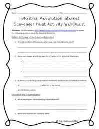 Industrial Revolution Internet Scavenger Hunt Webquest Activity Industrial Revolution Internet Scavenger Hunt Revolution