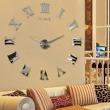 Diy roman numeral wall clock. Large Wall Clock 3d Europe Style Quartz Mirror Sticker Metal Big Watches Roman Numeral Scales Diy Living Room House Home Decor Large Wall Clock Wall Clockstyle Wall Clock Aliexpress