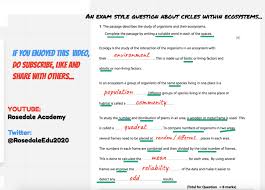 Ecosystems 1 3 Learn Biology Study Biology Passage Writing