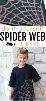 Diy Spider Web T Shirt So Fun To Make With Kids When Closely Supervised Diy Halloween Shirts Baby Girl Halloween Costumes Diy Costumes Women
