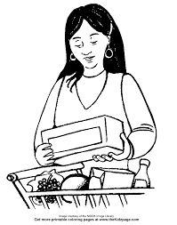 (click here to view our posters for downloading) coloring pages for the month of november. Lady Grocery Shopping Free Coloring Pages For Kids Printable Colouring Sheets