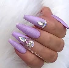 Image about white in nails 💅🏽 by just a fan girl. Ombre White And Purple Acrylic Nails Nail And Manicure Trends