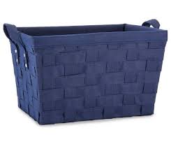 Navy Decorative Weave Bin Big Lots Home Storage Solutions Book Bins Big Lots
