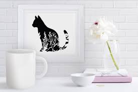 Download Floral Cat Svg Flower Cat Svg Cut Files Cat Clipart By Doodle Cloud Studio Thehungryjpeg Com