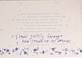 He Wishes For The Cloths Of Heaven Poem On Canvas Tread Etsy Heaven Poems Poems Words