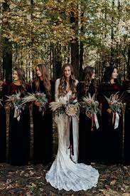 Moody Bridal Party Dresses Bridalparty Dark Wedding Velvet Bridesmaid Dresses Long Sleeve Bridesmaid Dress