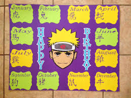 Naruto Birthday Chart Using Chinese Zodiac Based On Jutsu Symbols Naruto Birthday Birthday Charts Class Theme