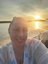 Sunset over lake gaston