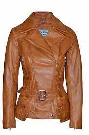 New Ladies Kim Fashion Designer Casual Style Tan Nappa Leather Feminine Jacket Ebay Leather Jackets Women Feminine Jackets Real Leather Jacket