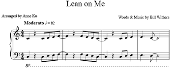 Sheet music arranged for easy piano in c major. Lean On Me For Easy Piano Concert Blog