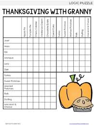 Logic grid puzzles printable with answers pdf. Thanksgiving Logic Puzzle By Lindsay Perro Teachers Pay Teachers
