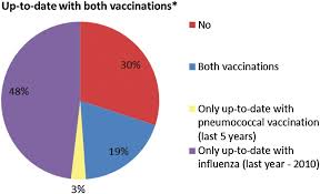 pie chart on uptake of influenza and pneumococcal