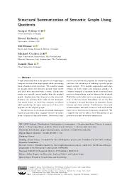 Structural Summarization of Semantic Graphs Using Quotients