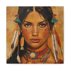 Native Girl Painting