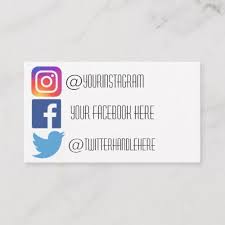 Instagram Facebook Twitter Business Card Zazzle Com Business Card Template Design Business Card Design Business Card Template