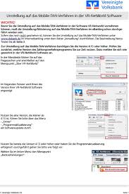 Mit dem deutsche bank online service. Umstellung Auf Das Mobile Tan Verfahren In Der Vr Networld Software Pdf Kostenfreier Download