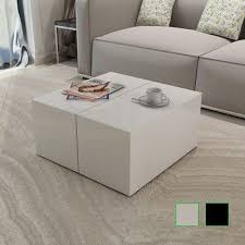 New Coffee Table High Gloss White Black Square Modern Contemporary Living Room Square Coffee Tables Living Room Coffee Table Storage Furniture Living Room